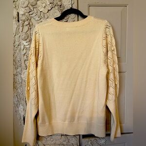 NWOT buttercream color, long sleeve sweater with balloon sleeve